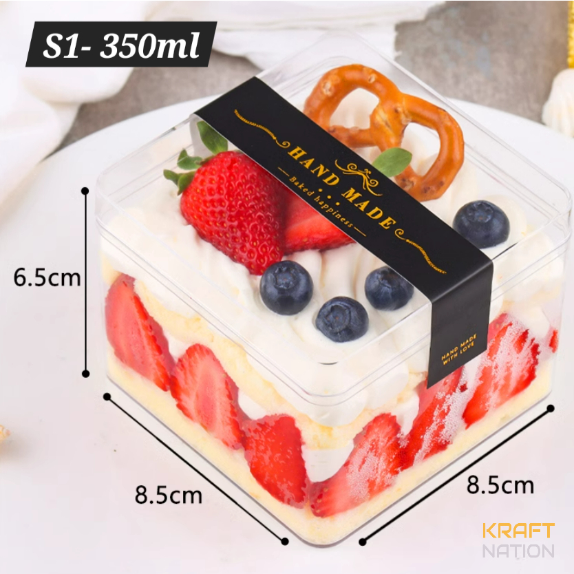 [Premium] Hard Plastic Cake Box/ Acrylic Cake Box/ Tiramisu Box/ Tart