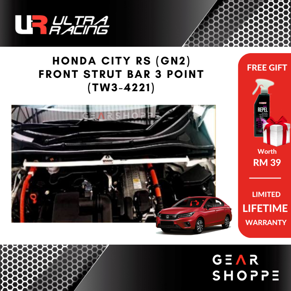 Ultra Racing Bar - Honda City RS (GN2) Front Strut Bar 3 Point (TW3 ...