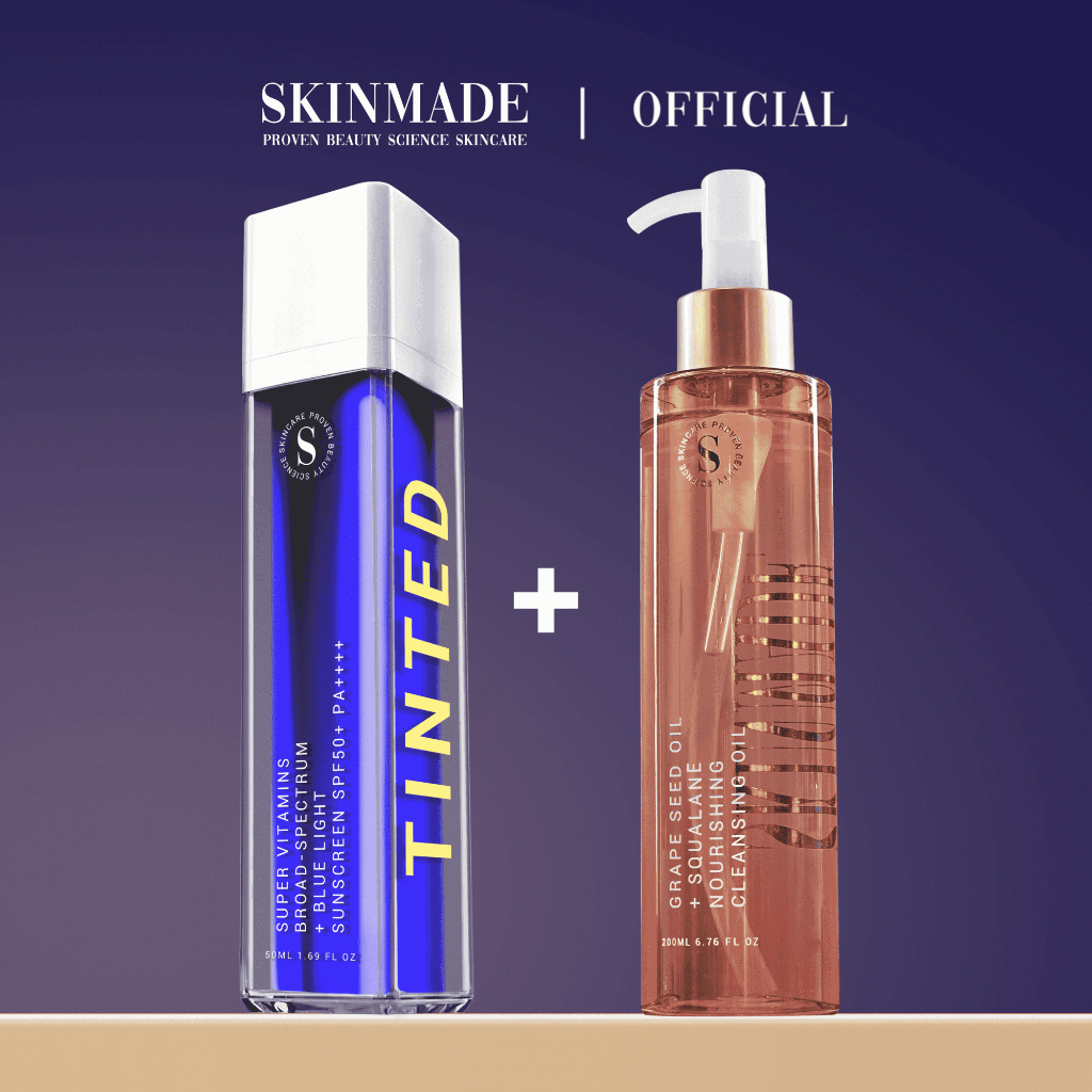 SKINMADE Sunscreen Mineral Tinted SPF50 PA++++ + Grapeseed Cleansing