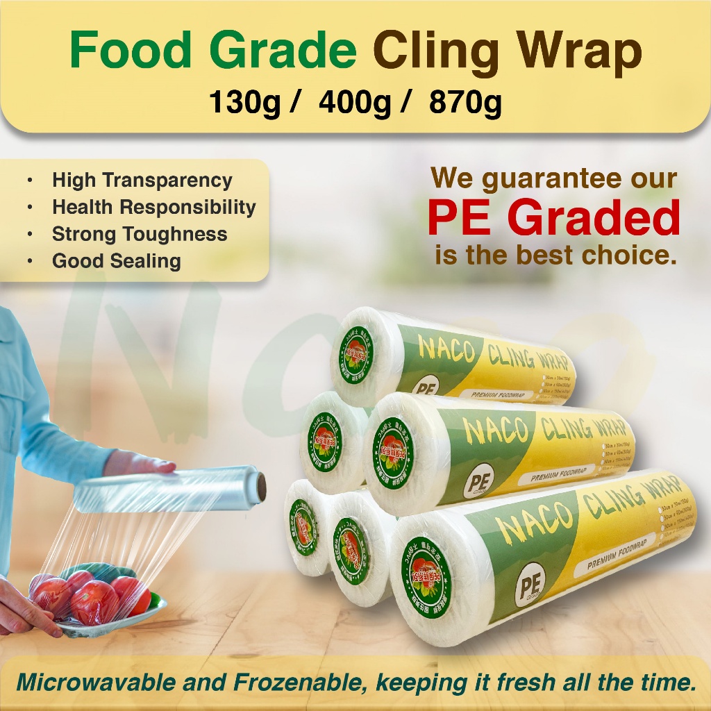 Food Grade Cling Wrap Plastic Wrap Microwave safe Heating PE Cling Wrap ...