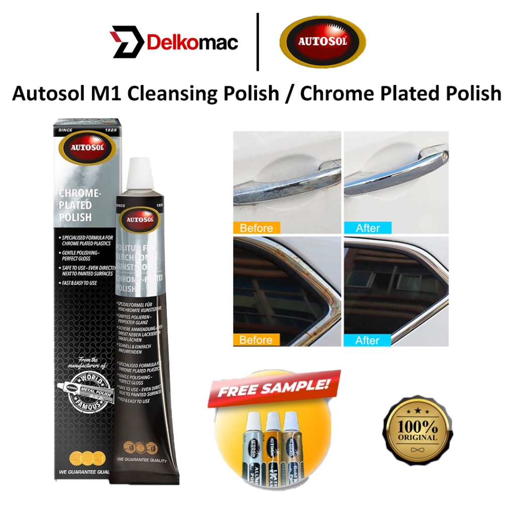 Autosol M1 Cleansing Polish / Chrome Plated Polish (75ml) Gloss & Matt Chrome Synthetic Window