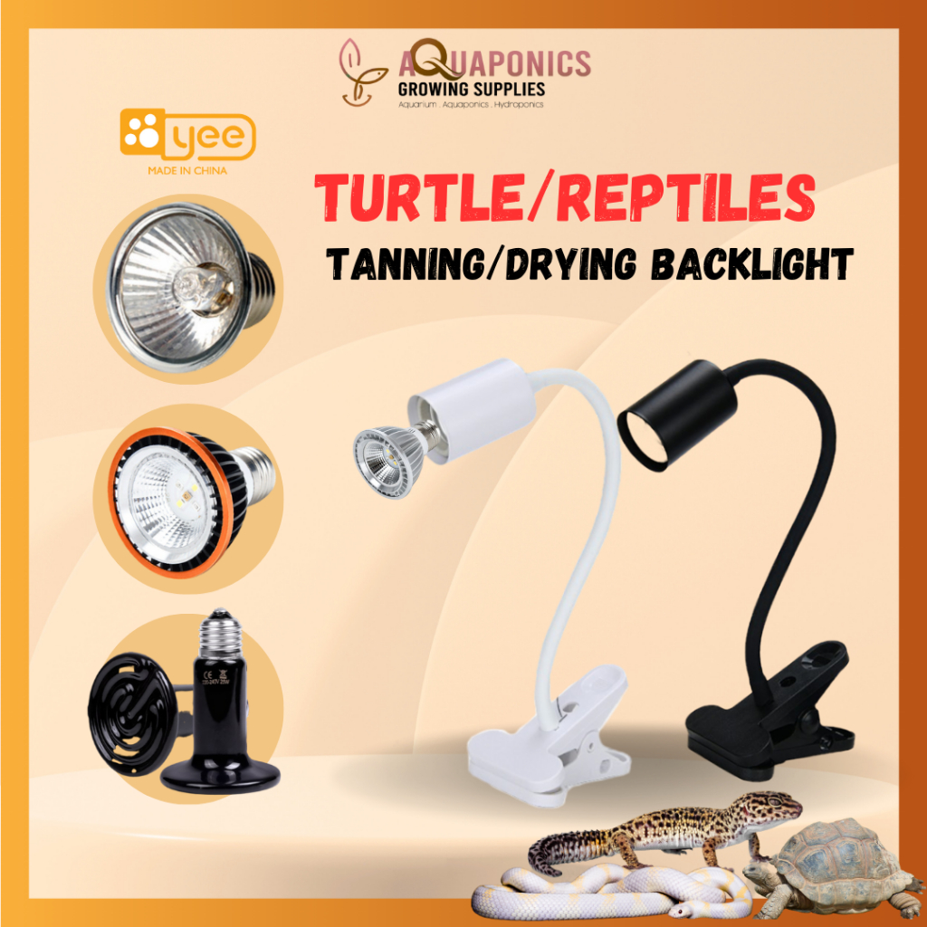 YEE PSD Turtle Reptile Tanning Light Basking Drying Backlight Bend Clip ...