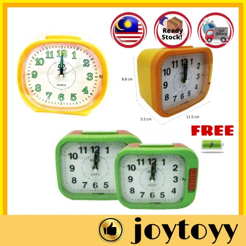 Alarm Clock Super Loud Sound Quartz LED Light Portable Analog Desk Bed