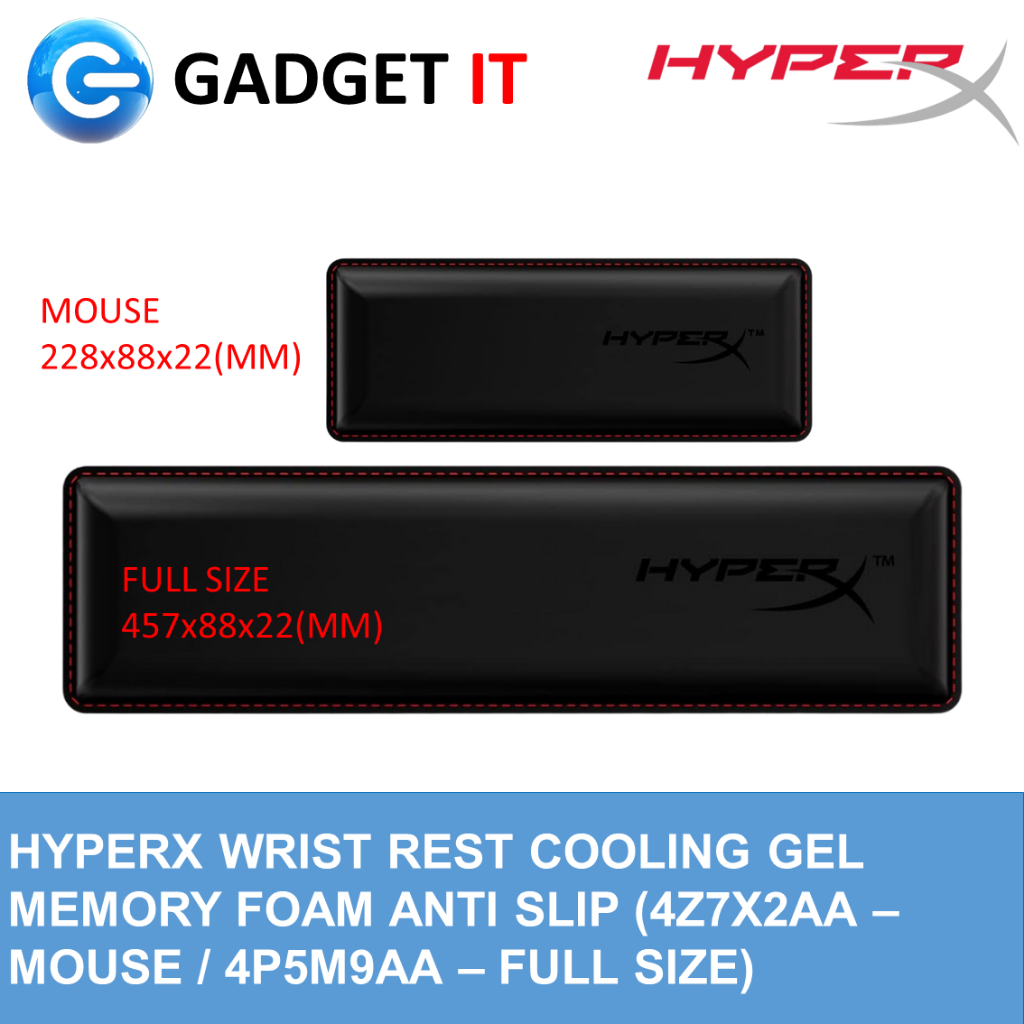 HYPERX WRIST REST COOLING GEL MEMORY FOAM ANTI SLIP (4Z7X2AA MOUSE / 4P5M9AA FULL SIZE