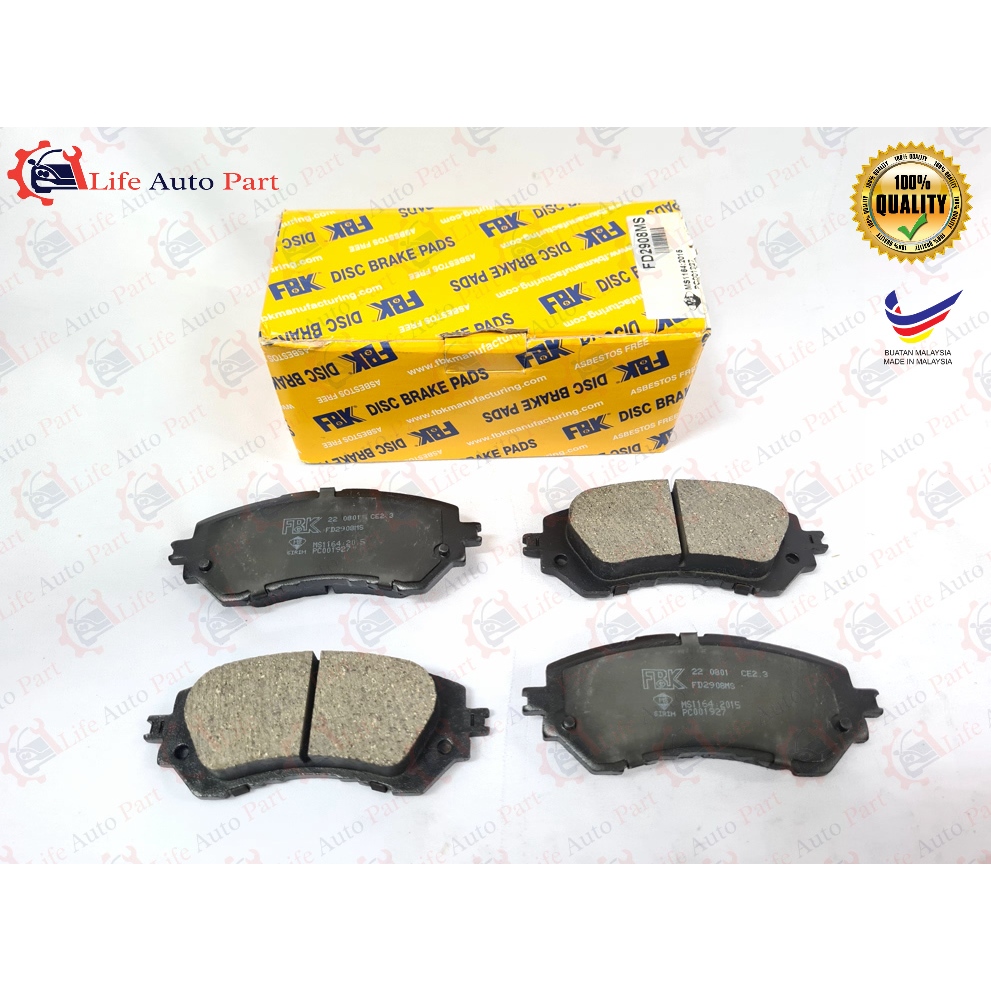 FRONT BRAKE PAD TOYOTA VIOS NCP150 E.J, TOYOTA VIOS NSP151R E.J, TOYOTA