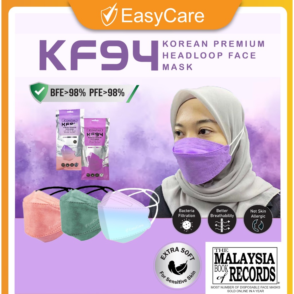 EASYCARE KF94 HEADLOOP/EARLOOP MASK 3PLY KF94 Korea Adult Mask Earloop ...