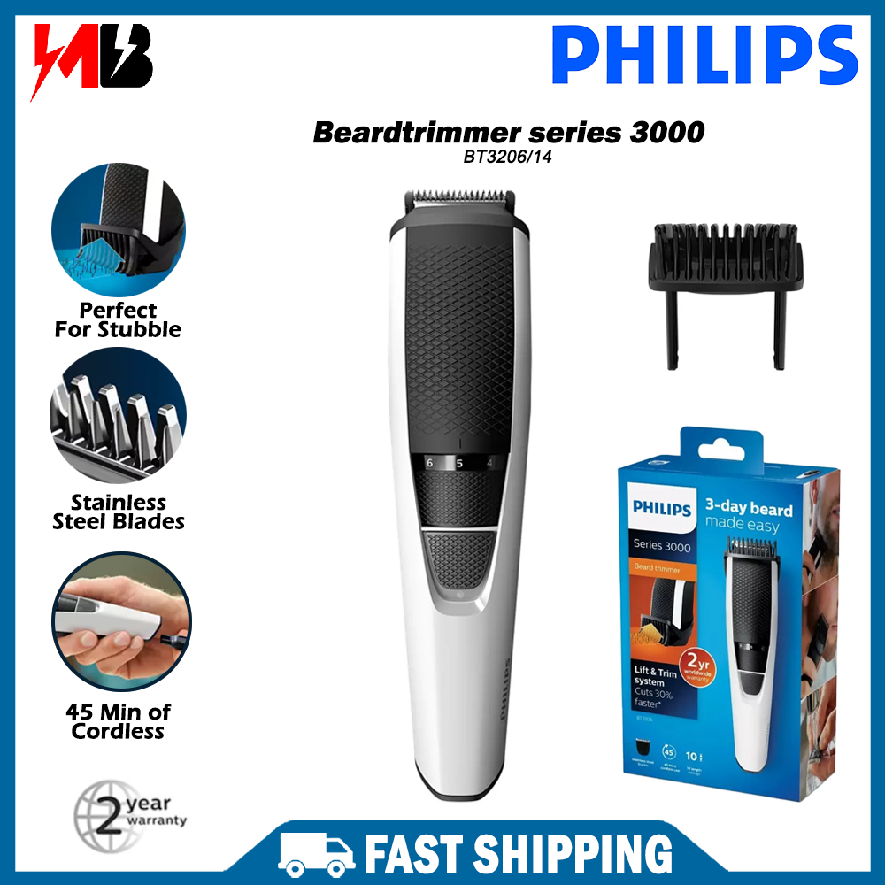 [NEW] Philips Beard & Stubble Trimmer Cordless Beard Trimmer BT3206