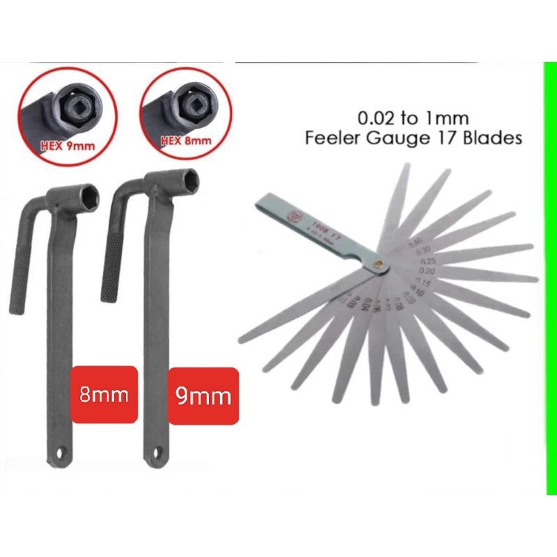 TA8888 Rocker Arm Tool screw adjuster Honda Ex5 / Yamaha LC135 valve tappet adjust 8mm 9mm 17pcs