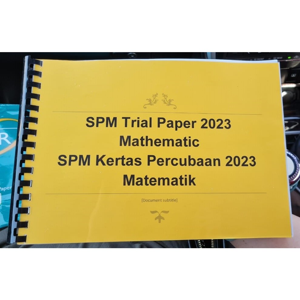 SPM trial paper 2023 Mathematic with answer sheme SPM soalan Percubaan