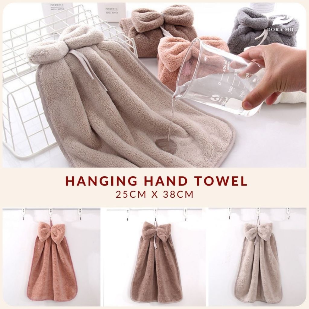 1PC 28*38cm Coral Fleece Soft Hand Towel Absorbent Cloth Rag Hanging Cloth  Cleaning Supplies Kitchen Accessories