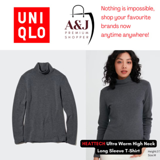 Men's Uniqlo Heat Tech Ultra Warm Dark Gray Long Sleeve Shirt Large  Innerwear