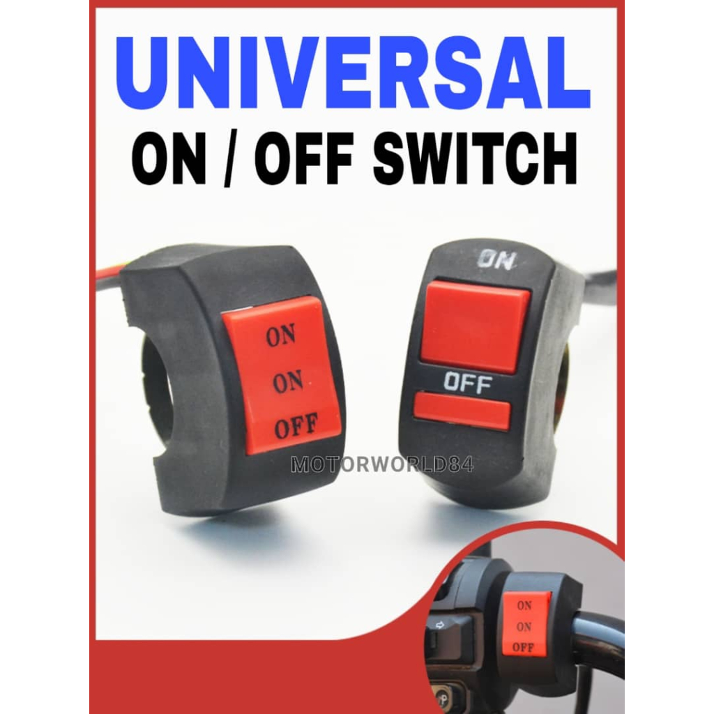 HANDLE BAR ON OFF SWITCH 2 WIRE 3 WIRE UNIVERSAL MOTORCYCLE HANDLEBAR ...