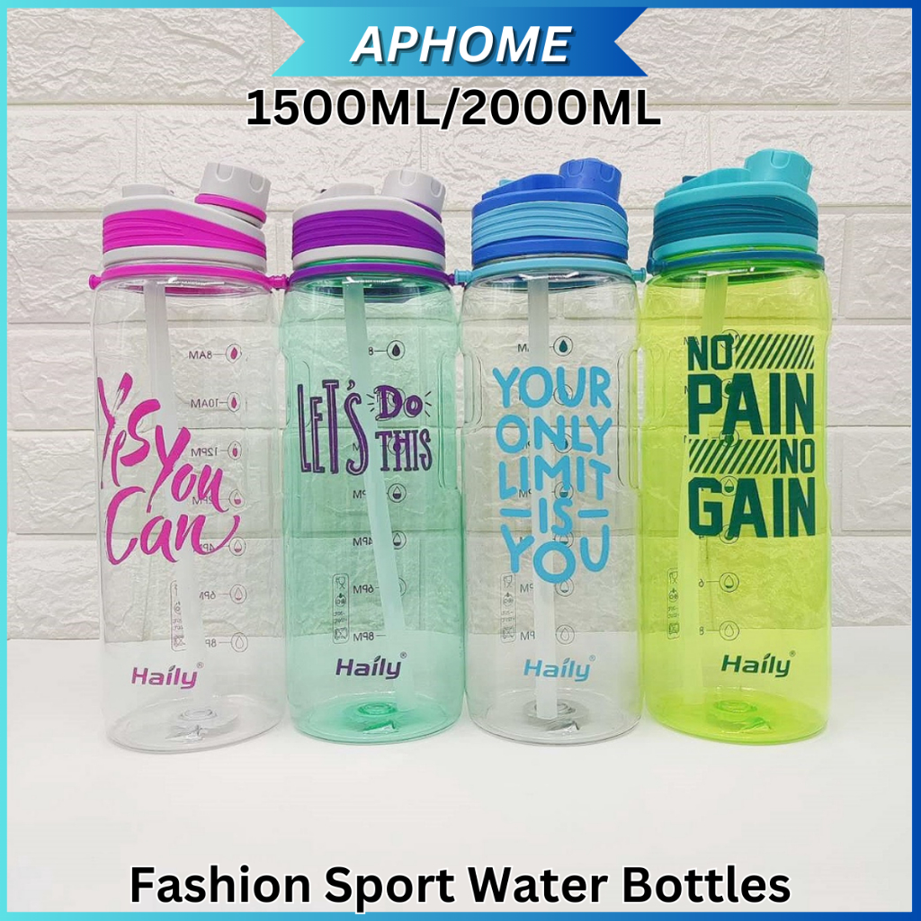 1.5l 2l Large Capacity Water Bottle Fashion Sport Bottle Leak-proof 