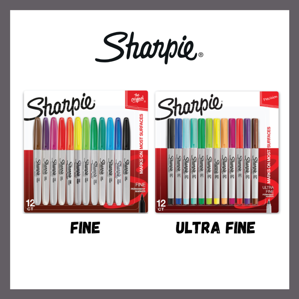 Sharpie Permanent Marker Fine / Ultra Fine 12 Colours | Shopee Malaysia