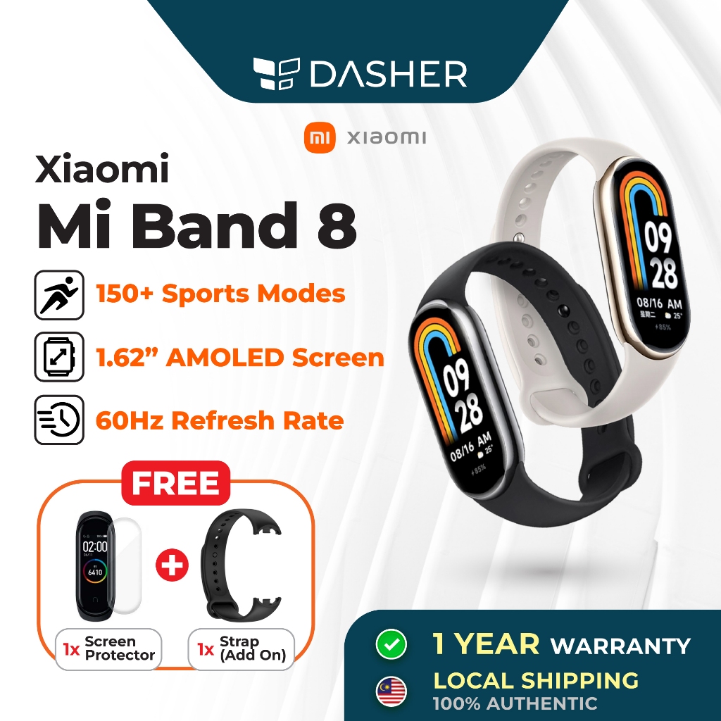 Top Selling】Xiaomi Mi Band 8, 7 Smart Wristband AMOLED Color Screen With  Magnetic Charging Always On Display 150 Sport