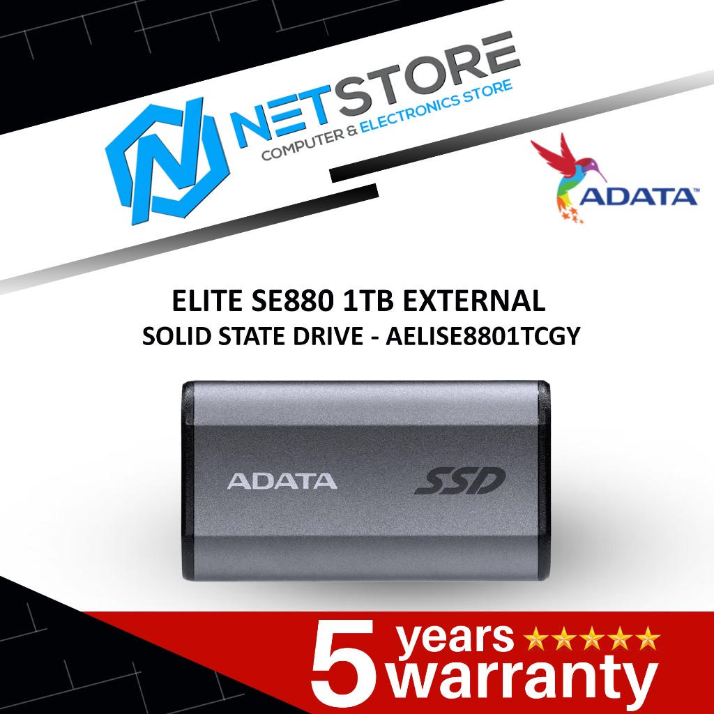 ADATA ELITE SE880 1TB EXTERNAL SOLID STATE DRIVE AELISE8801TCGY