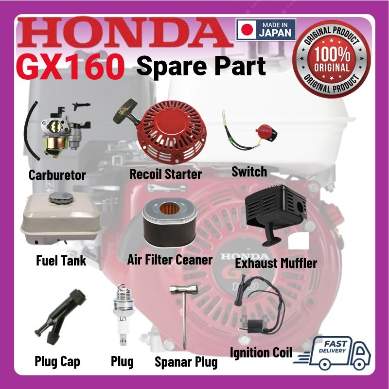 Honda Japan Gx160 Spare Part (100% Original) | Shopee Malaysia