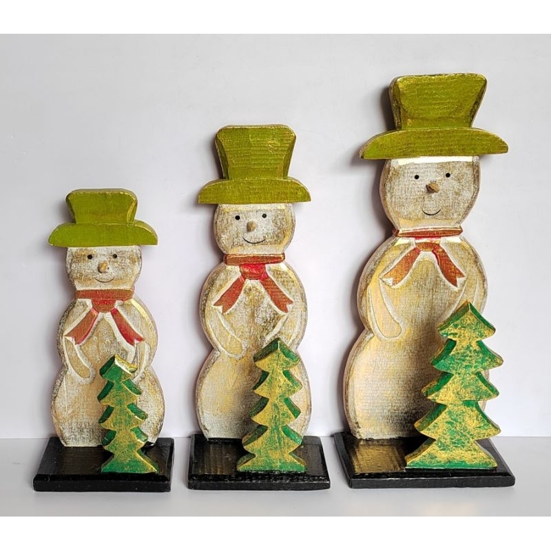 Wooden Snowman Xmas Deco Set | Shopee Malaysia