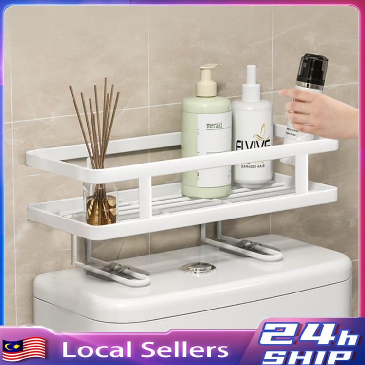 Toilet Rack Stainless Steel Toiletries Bathroom Storage Organizer Rack ...