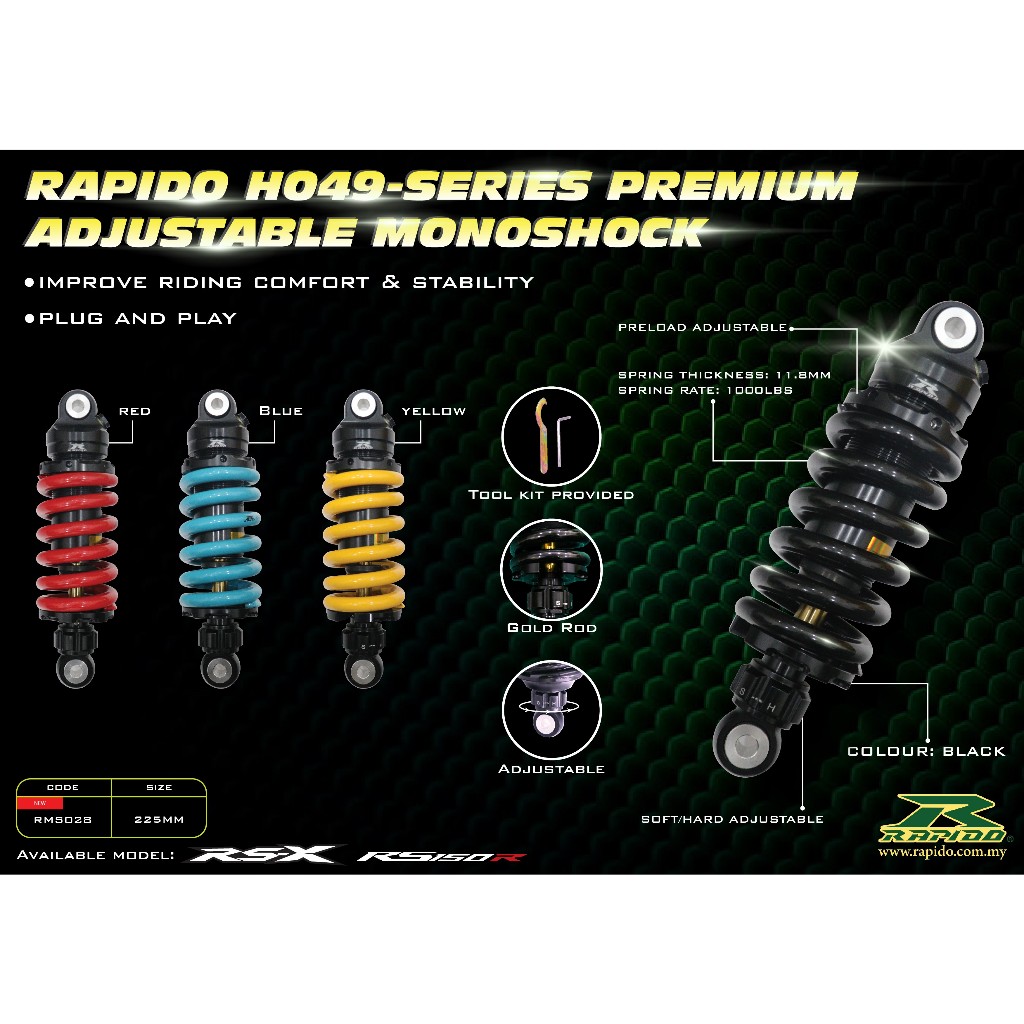 Honda RS150 RS150R RSX RS-X Monoshock Mono Shock Absorber Suspension ...