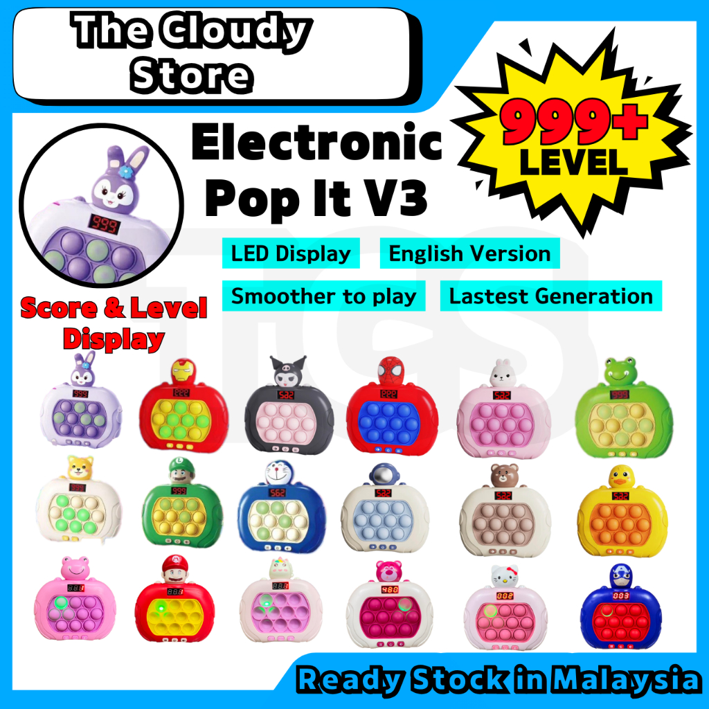 Ready Stock !!! [ Display Screen ] 999 Level Pop It Electronic Quick ...