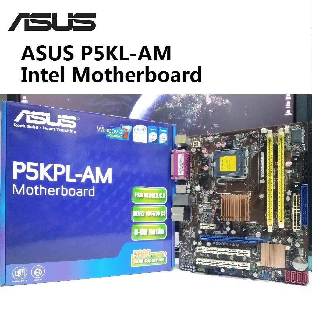 Asus P5KPLAM Motherboard Support Socket LGA775 CPU Intel Processor
