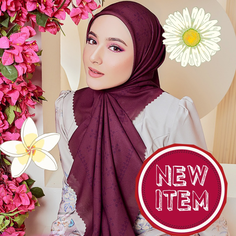 💥 NEW RELEASE 💥 TUDUNG BAWAL CHIFFON MONOGRAM CANTIK READYSTOCK ...