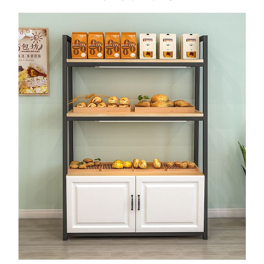 Supermarket bread cabinet display cabinet display rack edge cabinet Rak ...