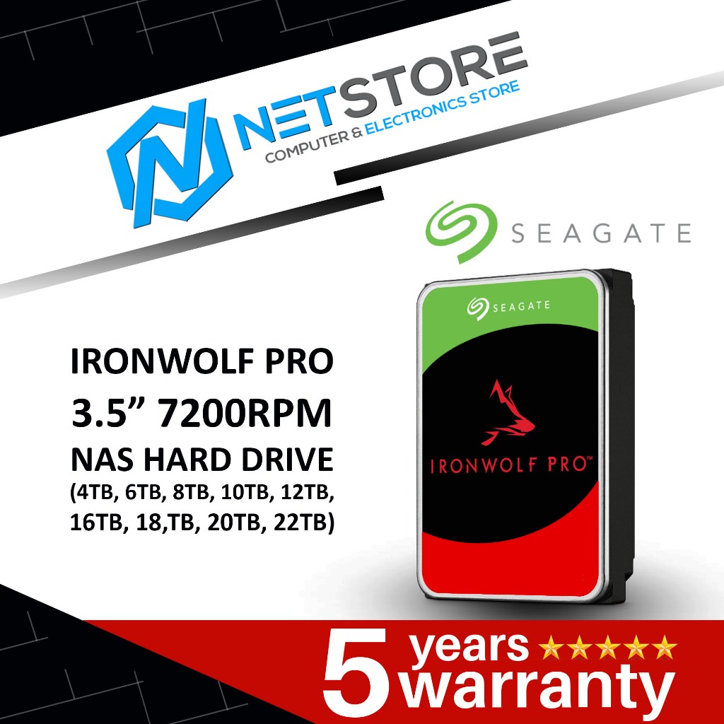 Seagate IronWolf Pro NAS 256MB 6TB Internal 3.5 SATA Hard Drive