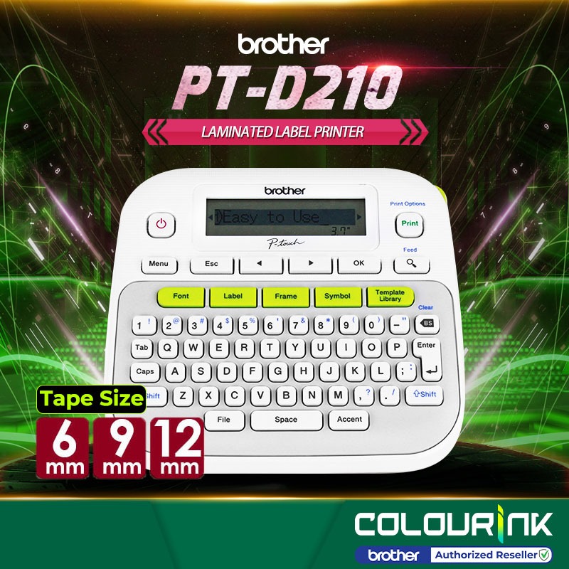 Brother PTouch PTD210 Portable Label Maker Printer Laminated Sticker