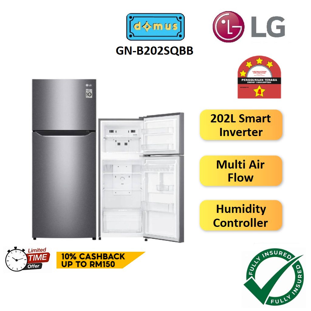 4 STAR LG Refrigerator 2 Door Inverter 202L Fridge Peti Sejuk Peti Ais 2 Pintu Inverter Murah 冰箱