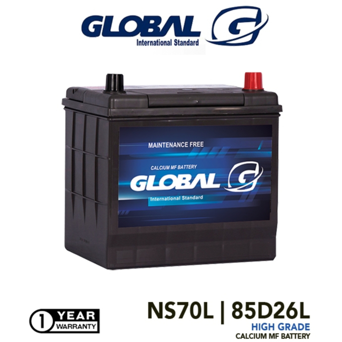 GLOBAL NS70L 85D26L Maintenance Free Battery (Bateri Kereta)For Proton