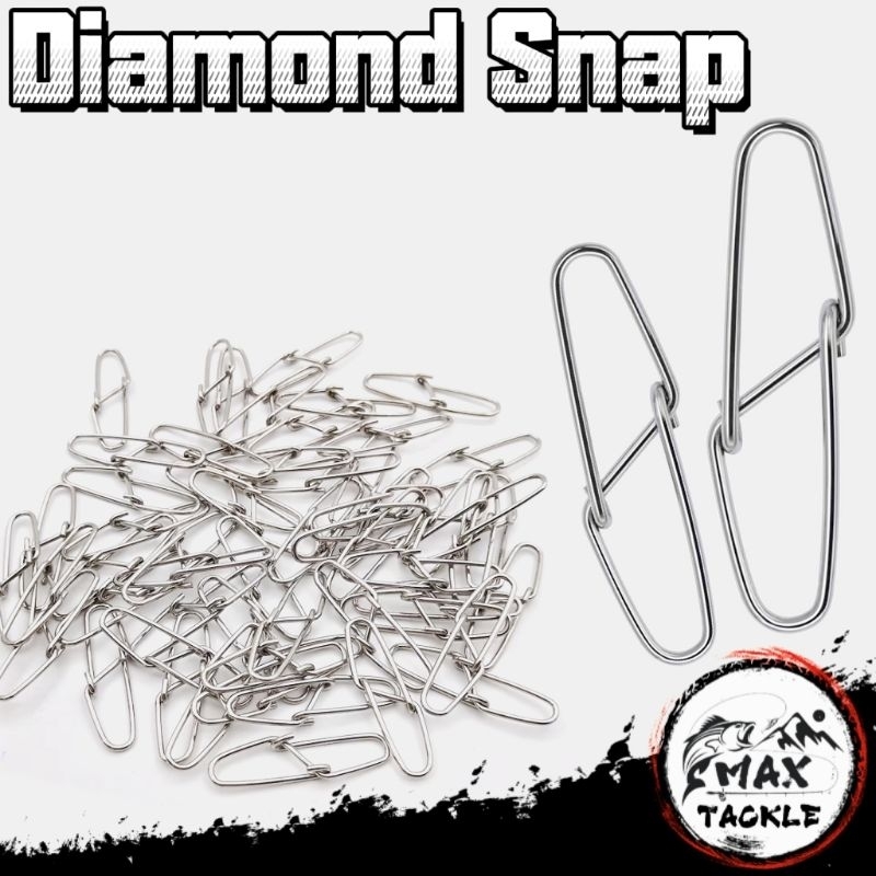 MAX.T】Diamond Snap Fishing Tackle Safety Snap #1-#6 Lure Connector Max  Power 66kg Swivel Snap Kekili Pin Casting【FT038】