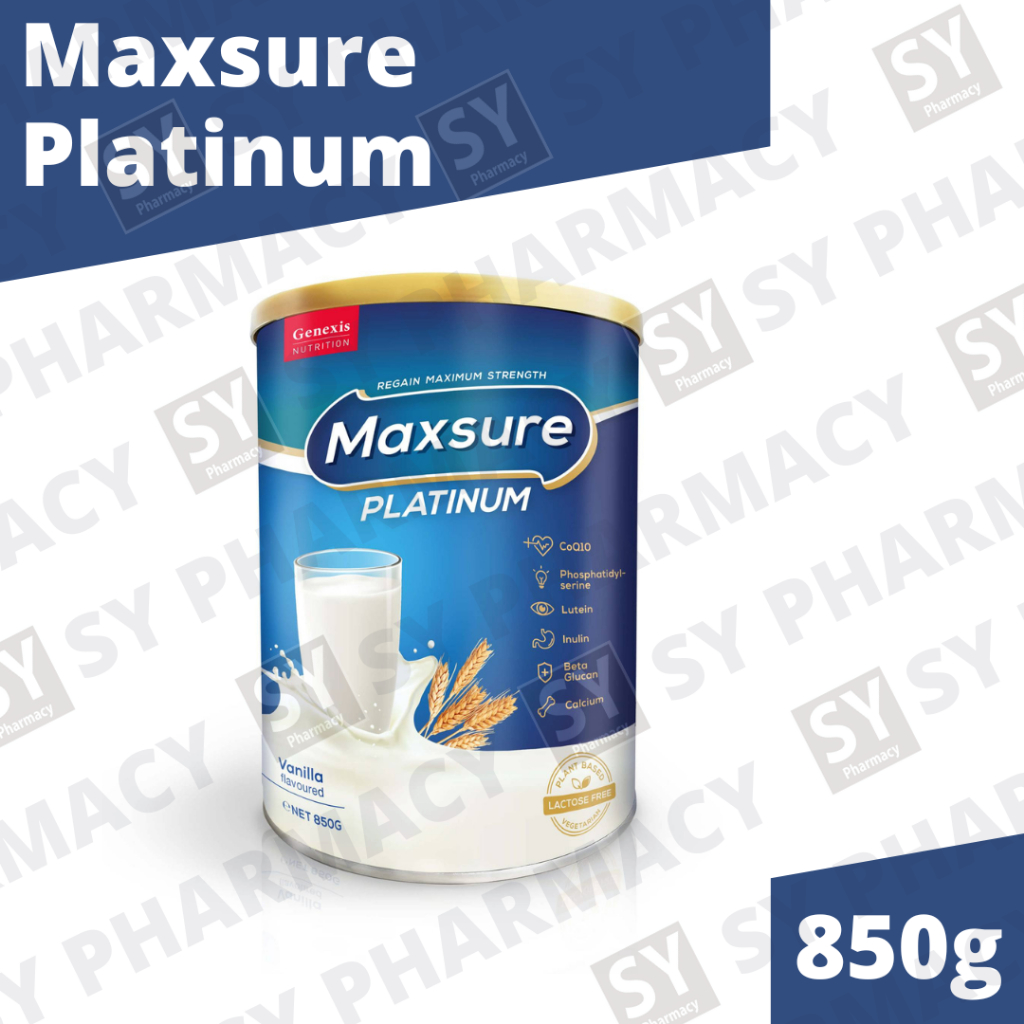 Genexis Nutrition Maxsure Platinum Vanilla Flavour 850g (Exp:04/2028 ...