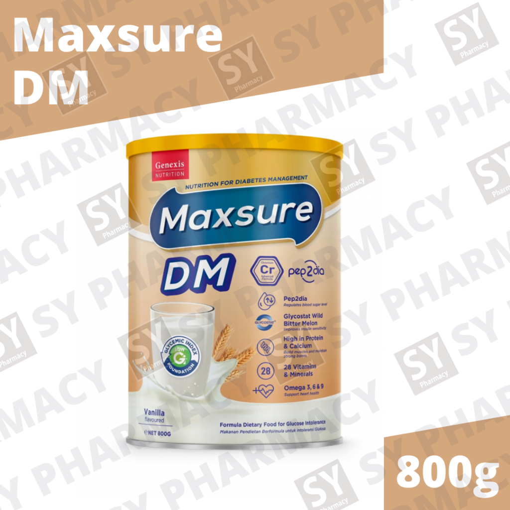 Genexis Nutrition Maxsure DM Vanilla Flavour 800g (Exp: 01/2027 ...