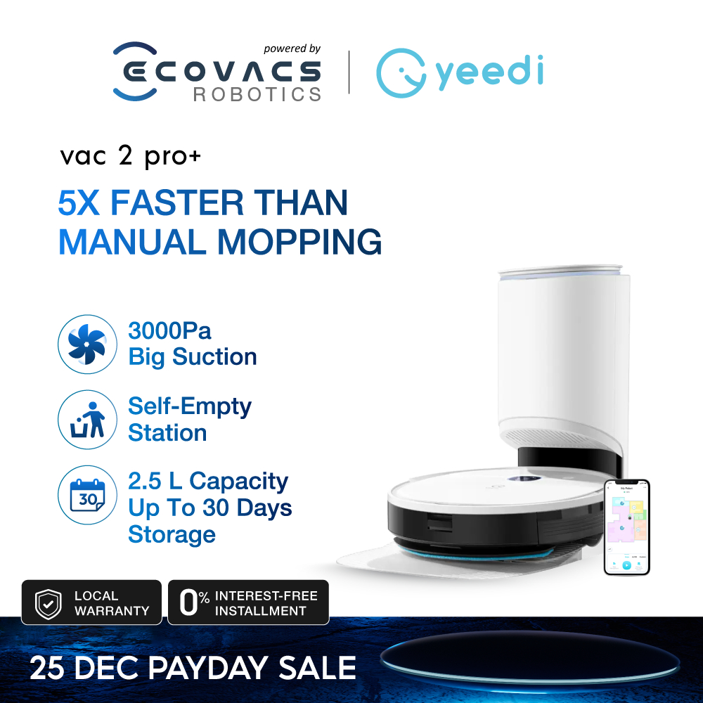 ECOVACS Yeedi Vac 2 pro / Vac 2 pro+ Self Empty Robot Vacuum, Oscillating  Mop, 3000Pa Suction, 3D Obstacle Avoidance