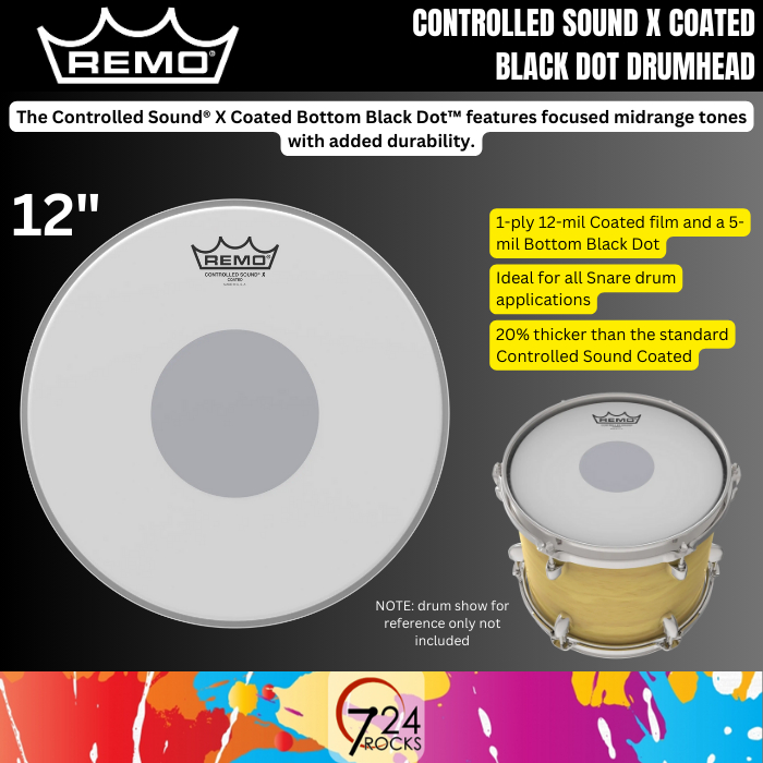 Remo Drumhead Remo CX011210 Controlled Sound X Coated Drum Head 12