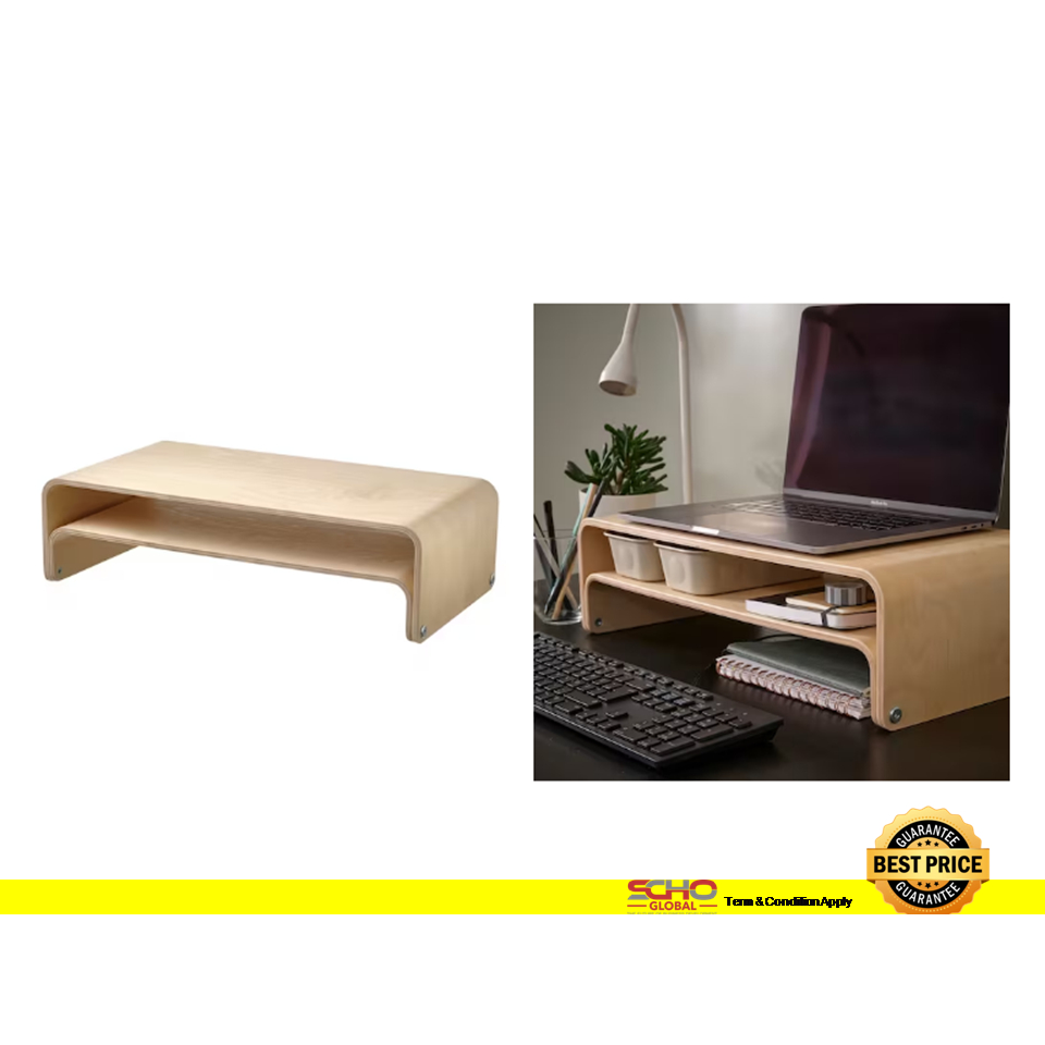 IKEA VATTENKAR Laptop/monitor stand, birch, 52x26 cm Shopee Malaysia