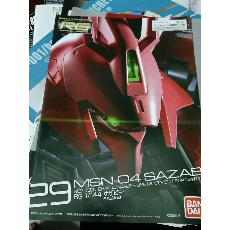 RG sazabi manual (gundam spare part) | Shopee Malaysia