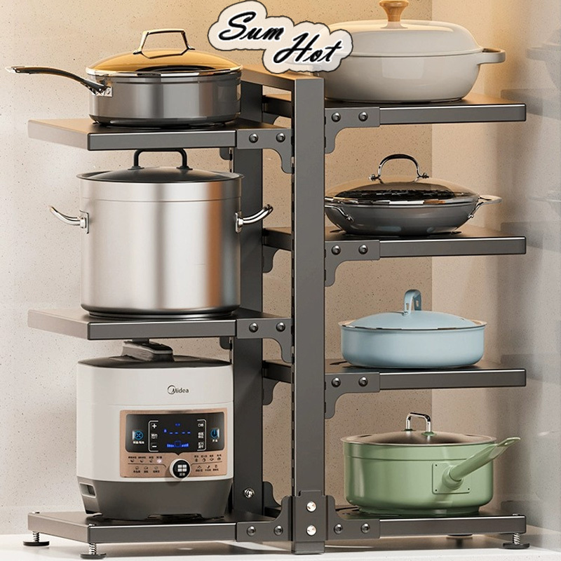 Kitchen Rack Rak Bawah Under Sink Shelf Rak Dapur Storage Rack Pot And