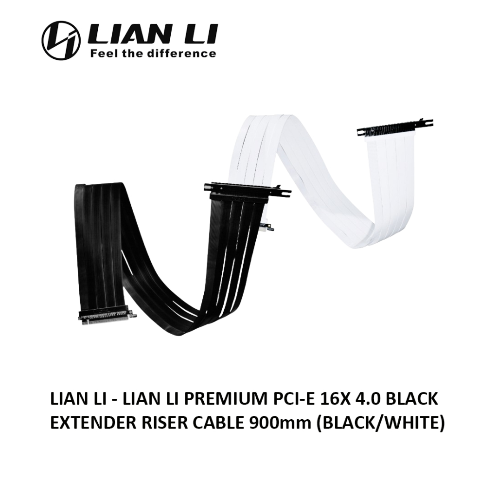 LIAN LI PREMIUM PCI-E 16X 4.0 BLACK EXTENDER RISER CABLE 900mm (BLACK ...