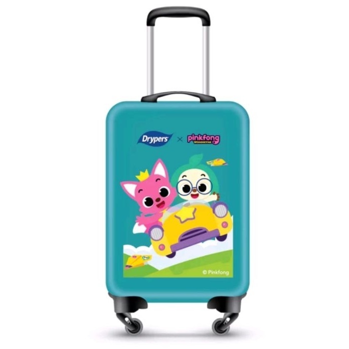 Pinkfong Kids Shark Suitcase Pinkfong Luggage 18inch (Drypers