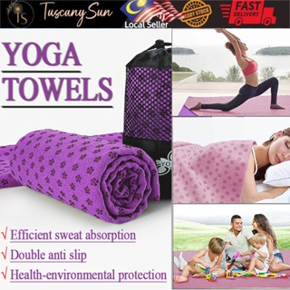 Pilates Towel Foldable Yoga Blankets Breathable for Outdoor Sport (Purple)