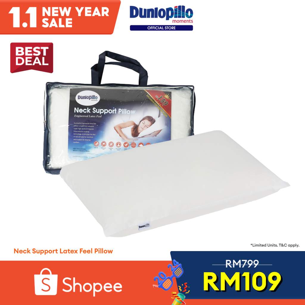 DUNLOPILLO Neck Support Latex Feel Pillow Shopee Malaysia