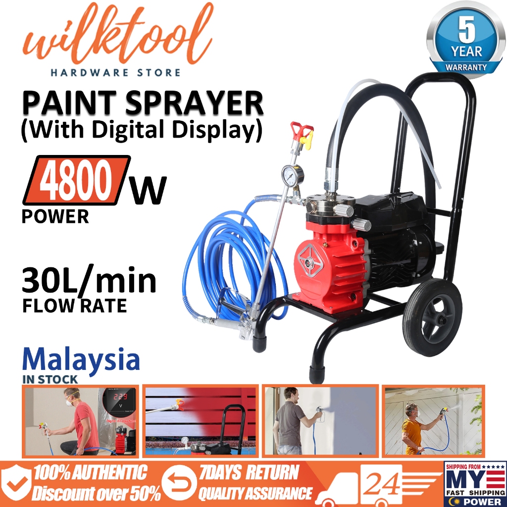 WilkTOOL' 4800W Electric High Pressure Airless Sprayer Latex Paint