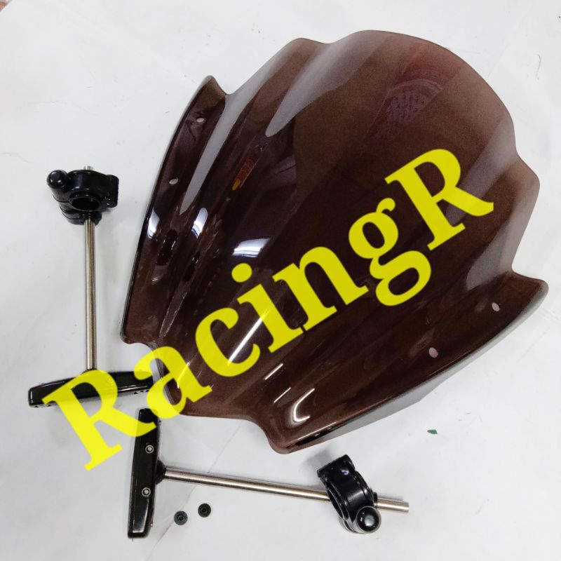 Yamaha Xj N Windshield With Bracket Set Tinted Black Black Acc Naked Bike Xj Shopee Malaysia