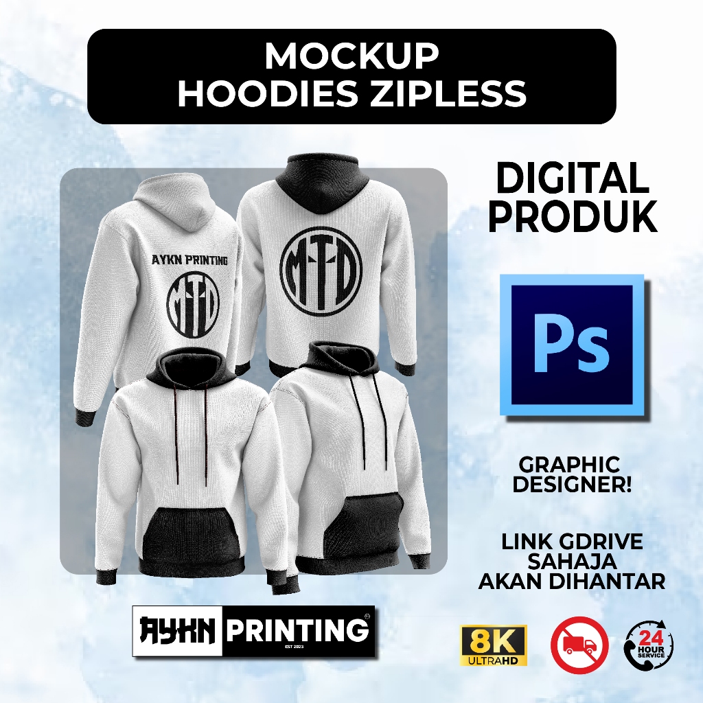 AYKN MOCKUP HOODIES ZIPLESS PREMIUM | Shopee Malaysia