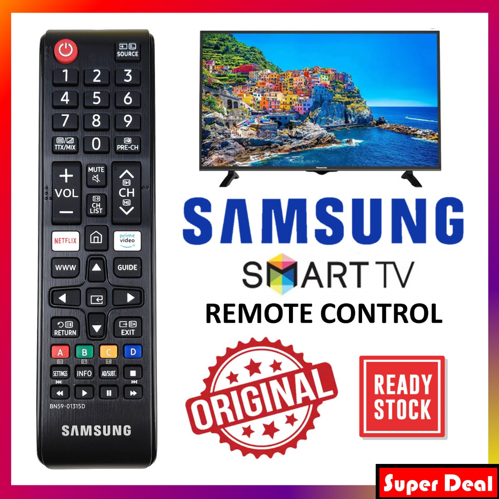 [ORIGINAL] SAMSUNG Smart Flat Panel LED TV Remote Control Netflix Prime ...