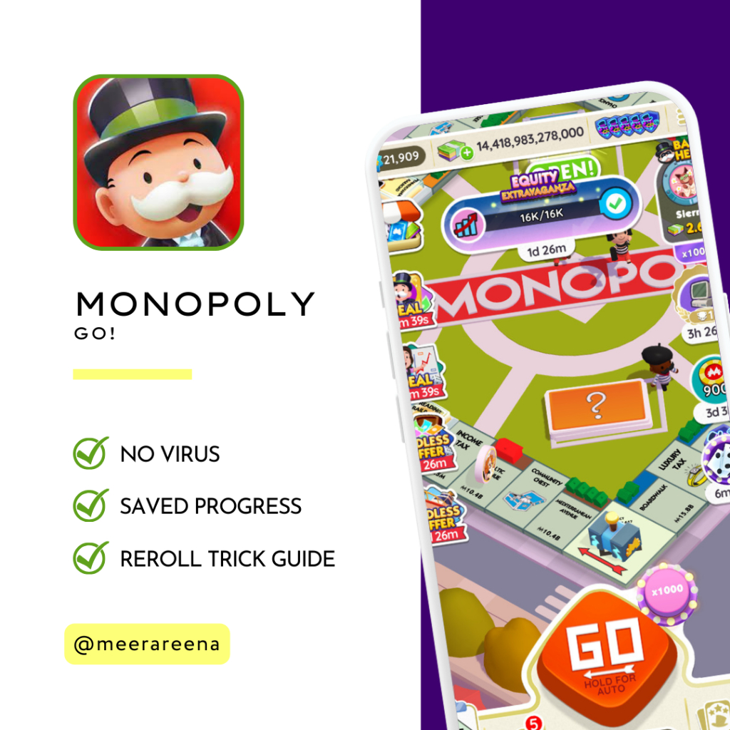 APK Monopoly GO REROLL TRICK GUIDE Shopee Malaysia