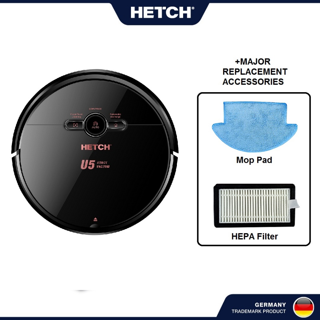 HETCH U5 Robotic Vacuum, Sweep & Mop Robot Vacuum Cleaner RVC1415HC